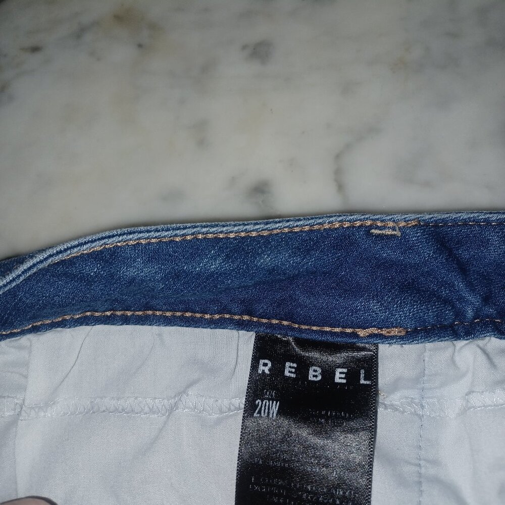 Rebel Women's The Pin Up Skinny Blue Jeans SZ 20W - Picture 5 of 6